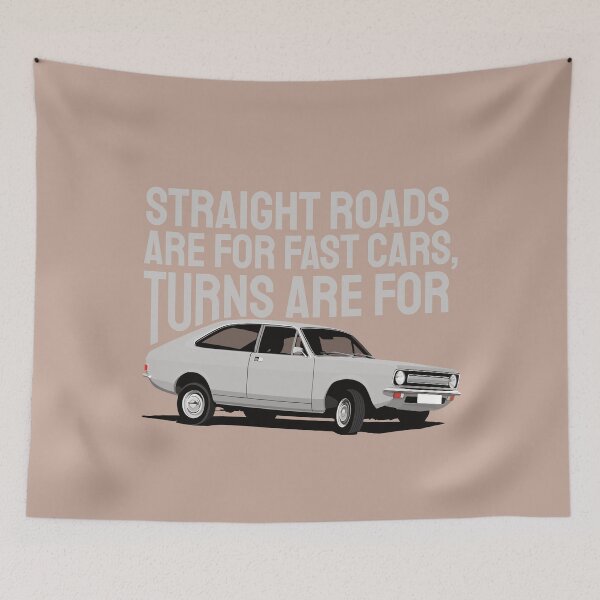 Item preview, Straight roads are for fast cars, turns are for Morris Marina - grey designed and sold by knappidesign.