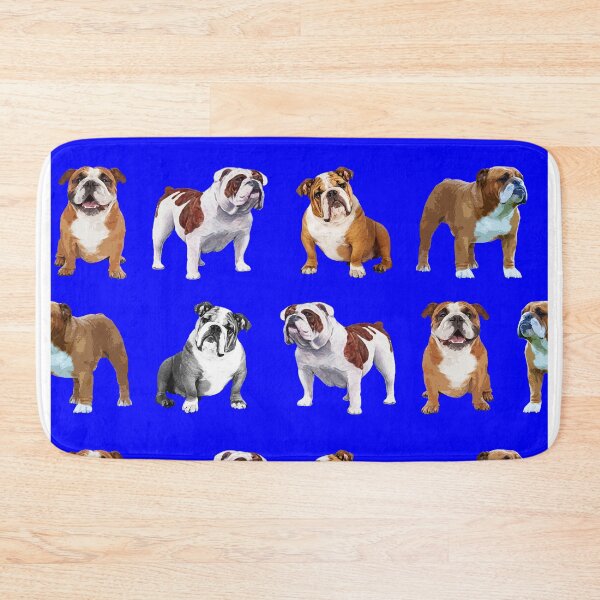 Item preview, bulldogs on blue background designed and sold by TerenceLacey.