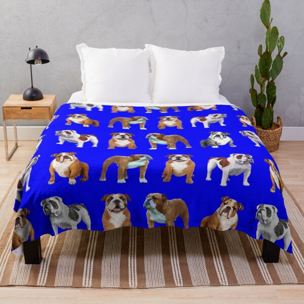 Item preview, bulldogs on blue background designed and sold by TerenceLacey.