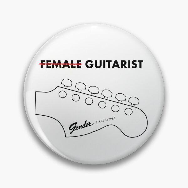 Item preview, Female Guitarist "Gender Stereotyper" Fender Headstock designed and sold by Aesthete by Kate.