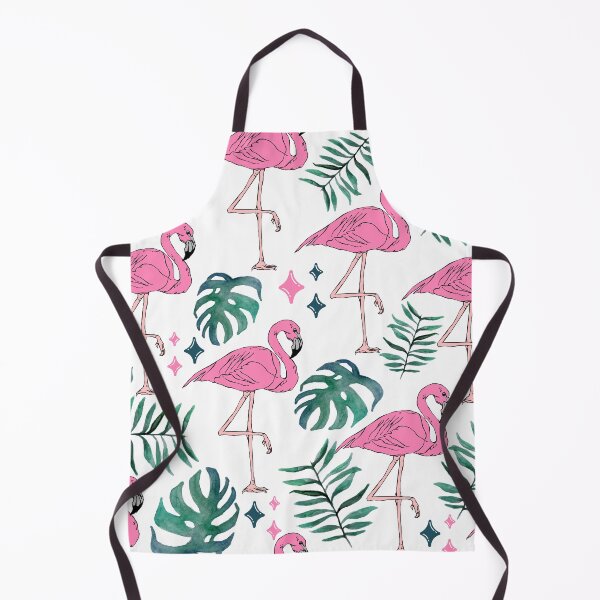 Item preview, Pink Flamingos And Green Tropical Leaves Pattern designed and sold by EvelinePatterns.