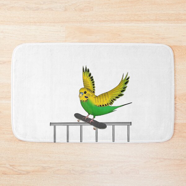 Item preview, Budgie with skateboard (green-yellow) designed and sold by DieVogelfamilie.