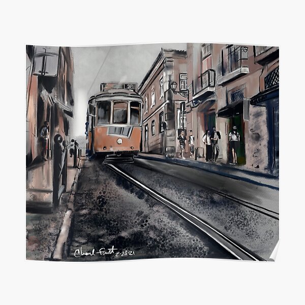 City Trolly oil painting Poster