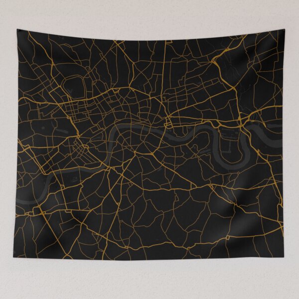 Item preview,  London City Map in Black and Gold designed and sold by EzbieArt.