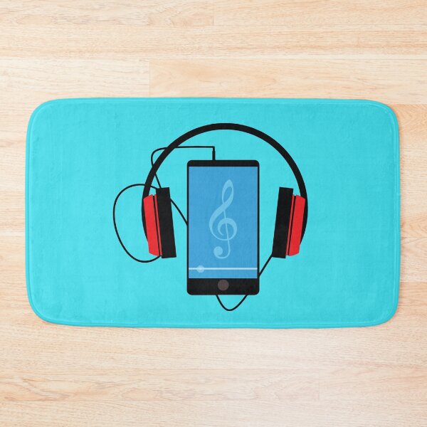 Item preview, Mobile Phone Playing Music With Headphone-treble clef designed and sold by iTrending.