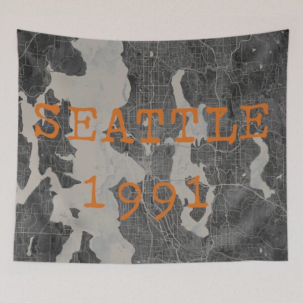 Item preview, Seattle 1991 gray and orange designed and sold by Interpret108.