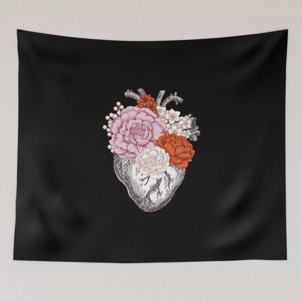Item preview, Human Heart in Flowers Design Anatomy Cardiologist Design designed and sold by enjoytheshirt.