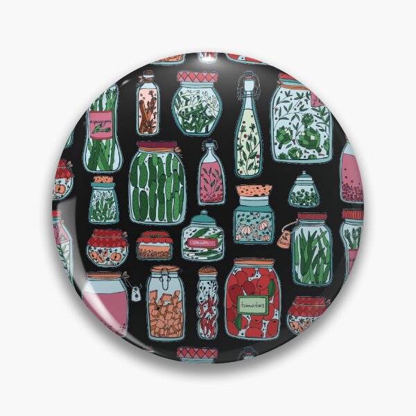 Item preview, Variety of Fruits and Vegetables in Jars Pattern designed and sold by Alicia Chee.