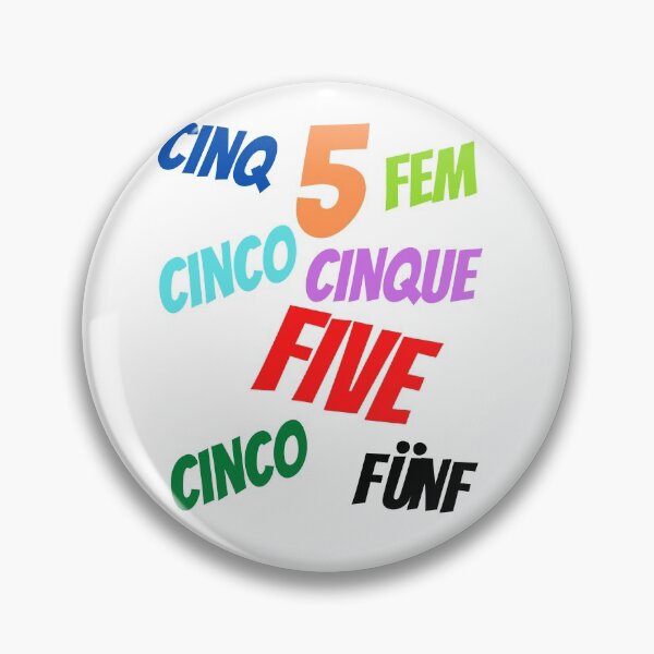 Item preview, The Number 5  in multiple languages designed and sold by ajtechdesigns.