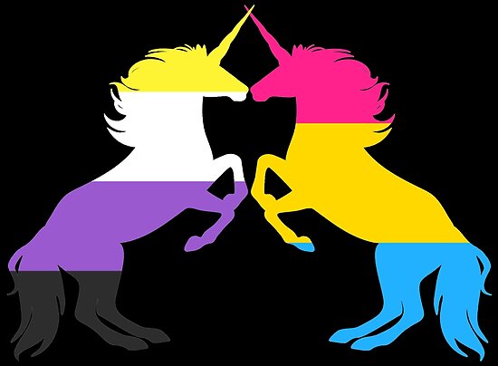 Pansexual Nonbinary Pride Unicorns Posters By Shaneisadragon Redbubble