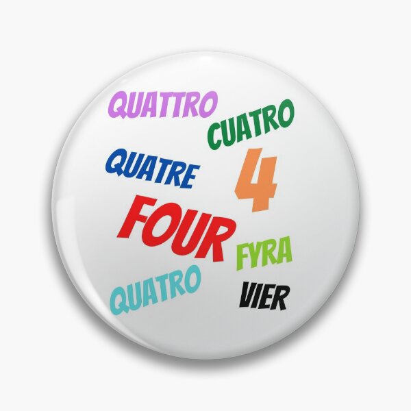 Item preview,  The Number 4  in multiple languages designed and sold by ajtechdesigns.
