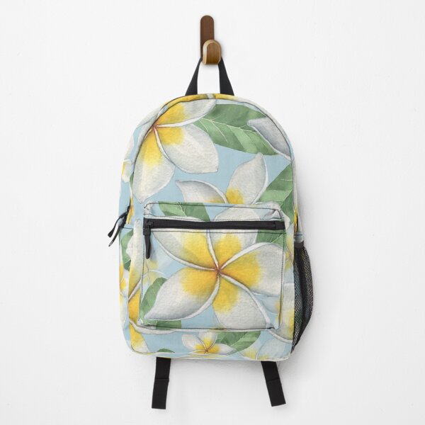 Item preview, White and yellow plumeria flowers - White Plumeria Flower Pattern designed and sold by DaniBazz.