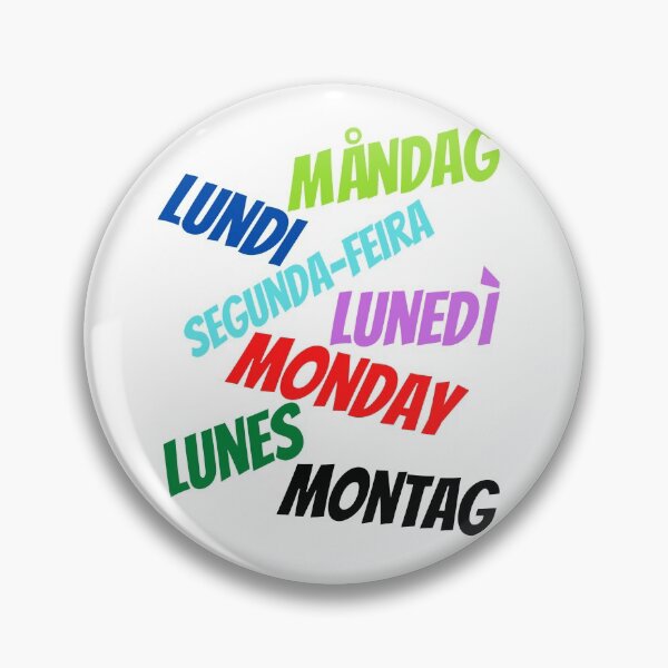 Item preview, Monday in multiple languages designed and sold by ajtechdesigns.