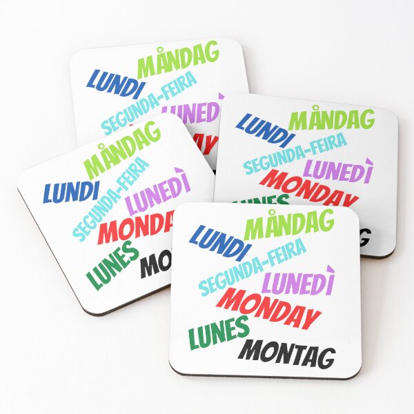 Item preview, Monday in multiple languages designed and sold by ajtechdesigns.