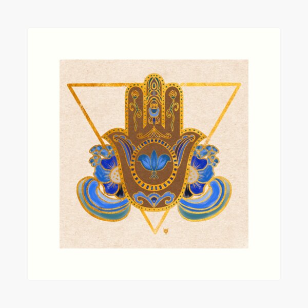 Hamsa Flor de Liz Lámina artística