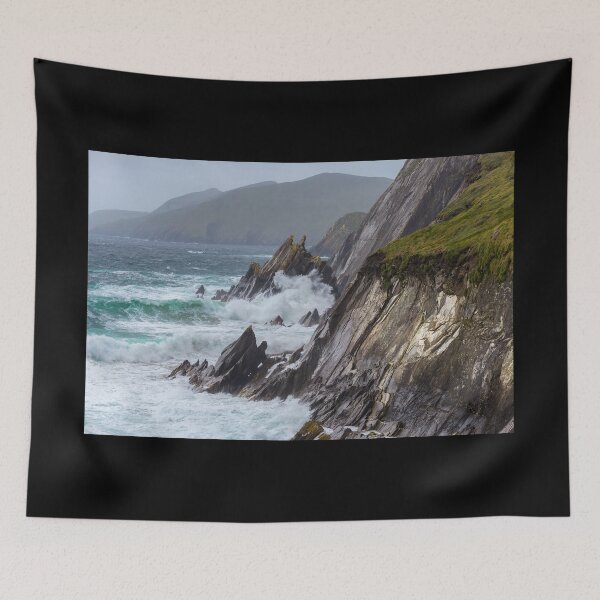 Item preview, The waves crashing into the cliffs of the Dingle Peninsula on the south-west coast of Ireland. designed and sold by AlbertMi.