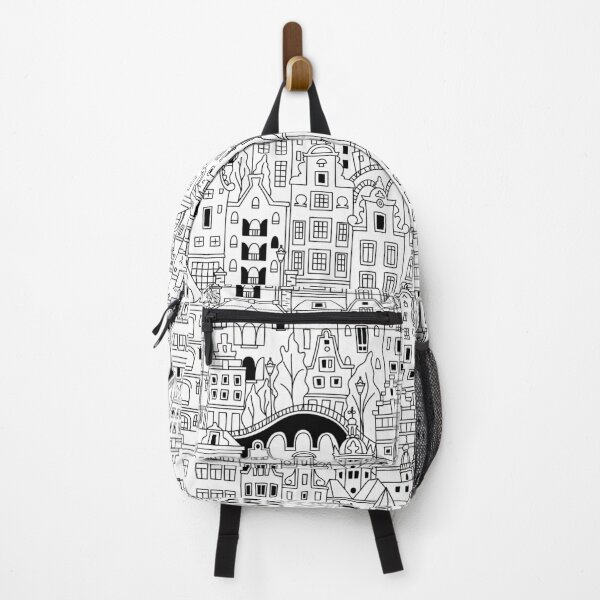 Item preview, Black and white Seamless pattern, Amsterdam typical dutch houses designed and sold by kavalenkavart.