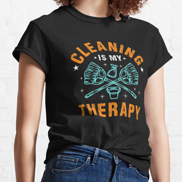 Item preview, Cleaning Is My Therapy Housewife Housekeeping Mom Vacuum Top Housewife Mother's Day Wife Mommy Parenting Parent designed and sold by shirti.