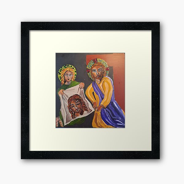 VERONICA WIPES JESUS'S FACE Framed Art Print