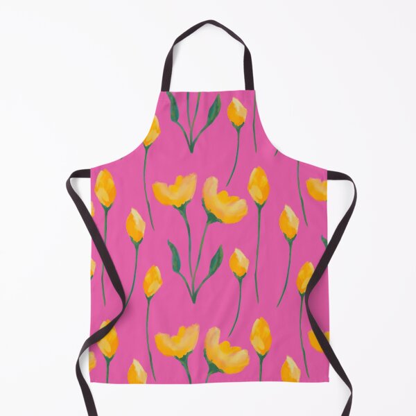 Item preview, Yellow florals on a shocking pink background designed and sold by Julie Owen.