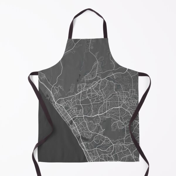Item preview, Oceanside minimalistic map monochrome dark gray designed and sold by softlycarol.