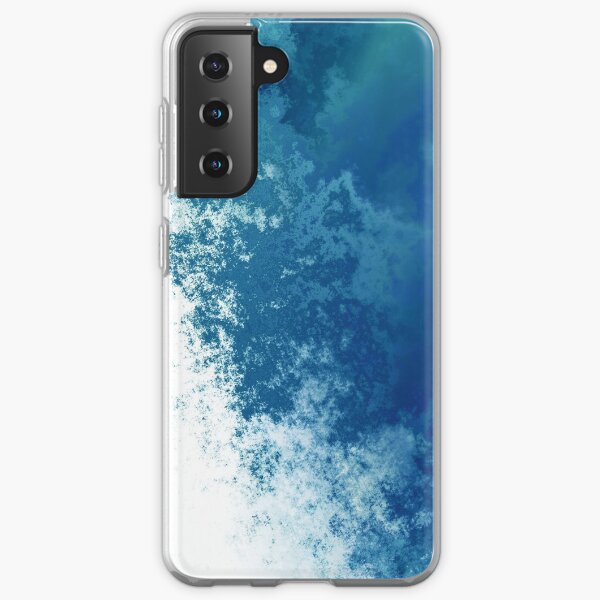 Blue Watercolor Abstract Expressionism art paint texture design. iPhone and Samsung Galaxy case cover Samsung Galaxy Soft Case