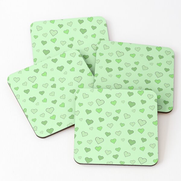 Item preview, Super Simple Minimalistic Pastel Green Hearts Pattern Set designed and sold by Barolina.