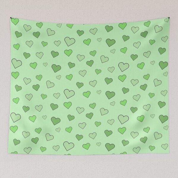 Item preview, Super Simple Minimalistic Pastel Green Hearts Pattern Set designed and sold by Barolina.