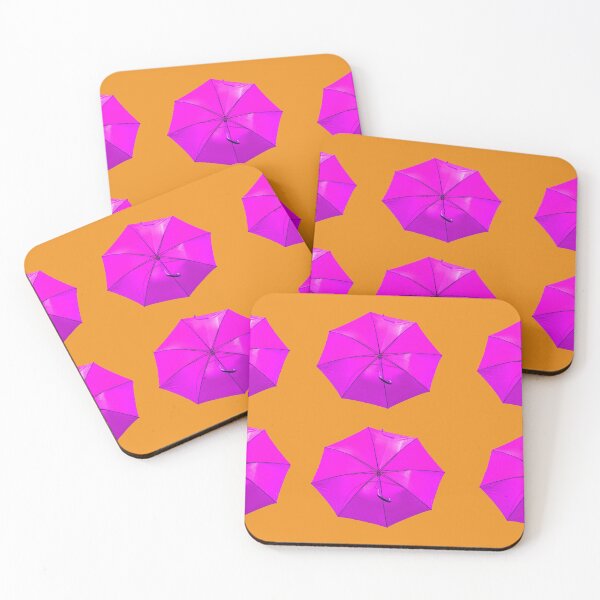 Item preview, Pink umbrellas on orange designed and sold by Photopat.