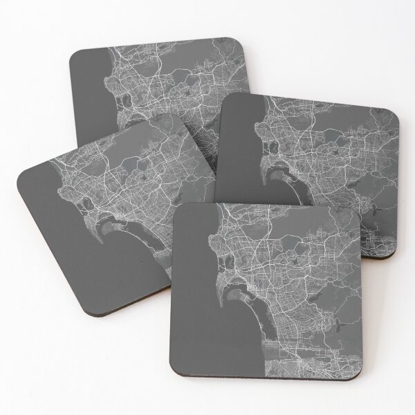 Item preview, San Diego minimalistic map monochrome dark gray designed and sold by softlycarol.