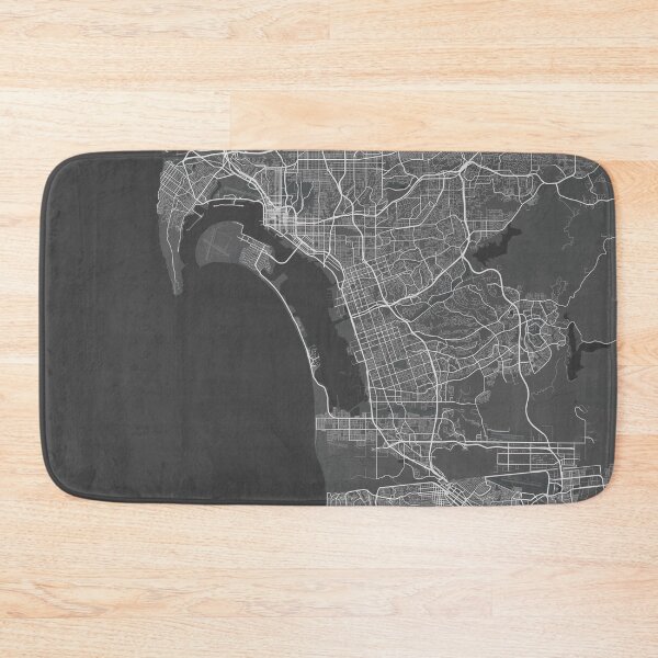 Item preview, San Diego minimalistic map monochrome dark gray designed and sold by softlycarol.