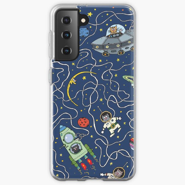 Space astronaut cosmic cats design. iPhone and Samsung Galaxy case cover Samsung Galaxy Soft Case