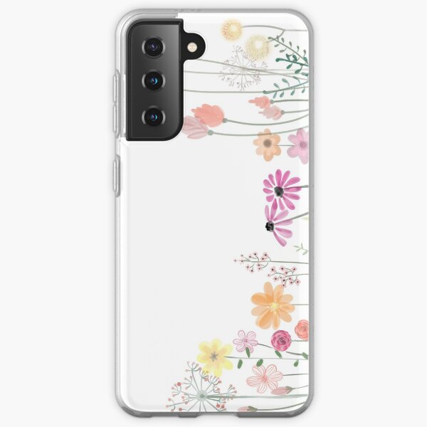 Watercolor minimalistic summer flowers art paint texture design. iPhone and Samsung Galaxy case cover Samsung Galaxy Soft Case