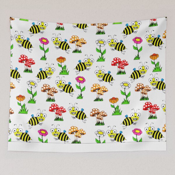 Item preview, FUNNY BEE AND FLOWER PATTERN designed and sold by NATUREZONE.