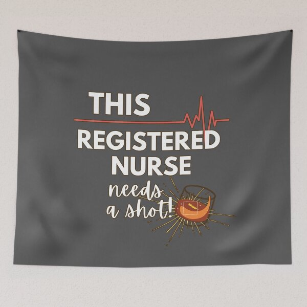 Item preview, Funny Nurse Gifts- This Registered Nurse Needs a Shot! White text Version designed and sold by EvaWolf.