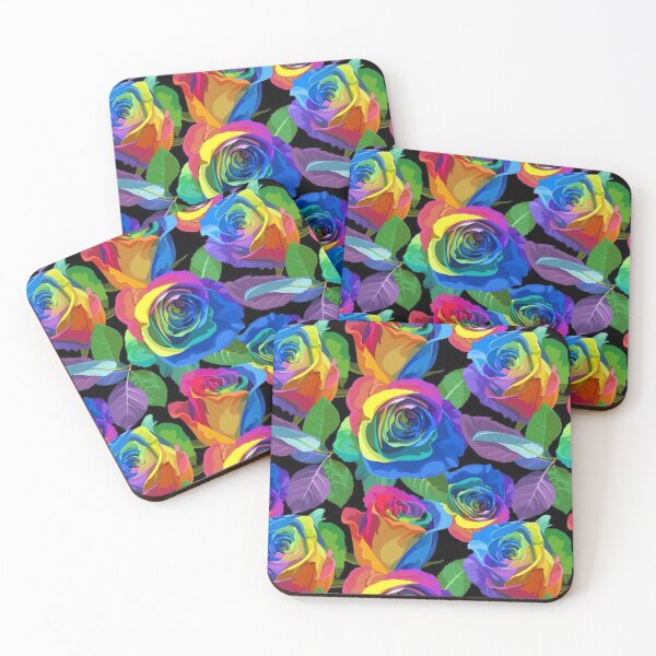Item preview, Rainbow rose organic cotton jersey, handmade clothing, bright, skirt, rompers, dress, leggings, sewing, dungaree, birthday, tops, party designed and sold by wardrop24.