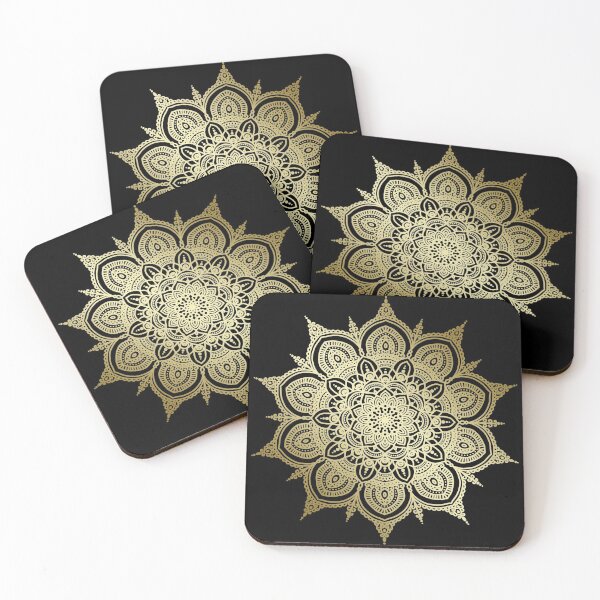 Item preview, Gold floral mandala designed and sold by felinefeelings.