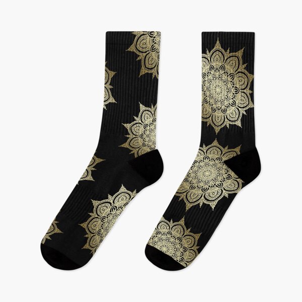 Item preview, Gold floral mandala designed and sold by felinefeelings.
