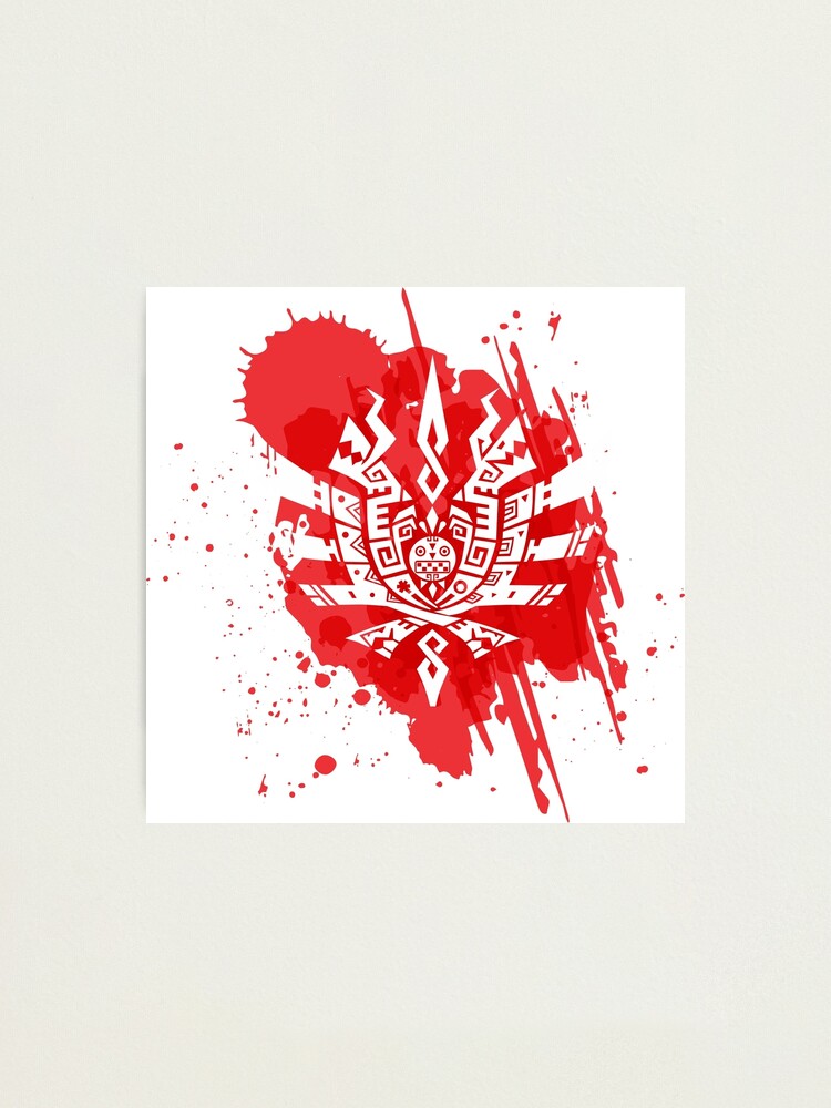 Monster Hunter Logo Red Photographic Print By Minosart Redbubble