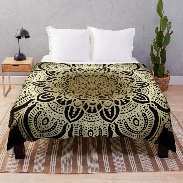 Item preview, Gold floral mandala designed and sold by felinefeelings.