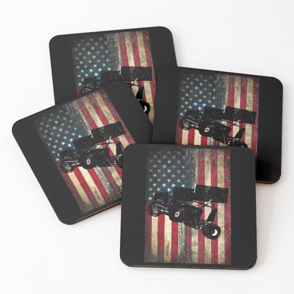Item preview, Sprint Car Dirt Track Racing Distressed American Flag USA designed and sold by Ilyayao.