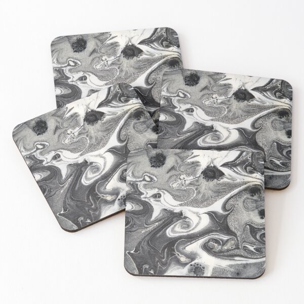Item preview, Abstract Black and White Suminagashi Print designed and sold by Akvauter.