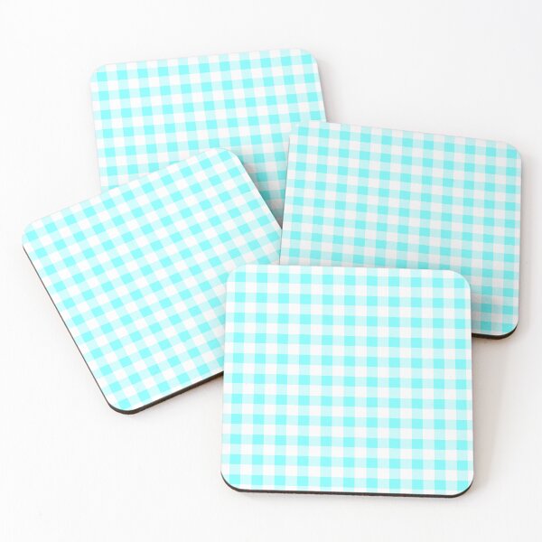 Item preview, floral blue checkered Print  designed and sold by KnitNknot.