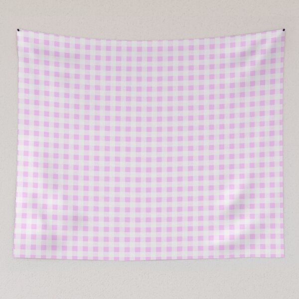 Item preview, floral pink checkered Print  designed and sold by KnitNknot.