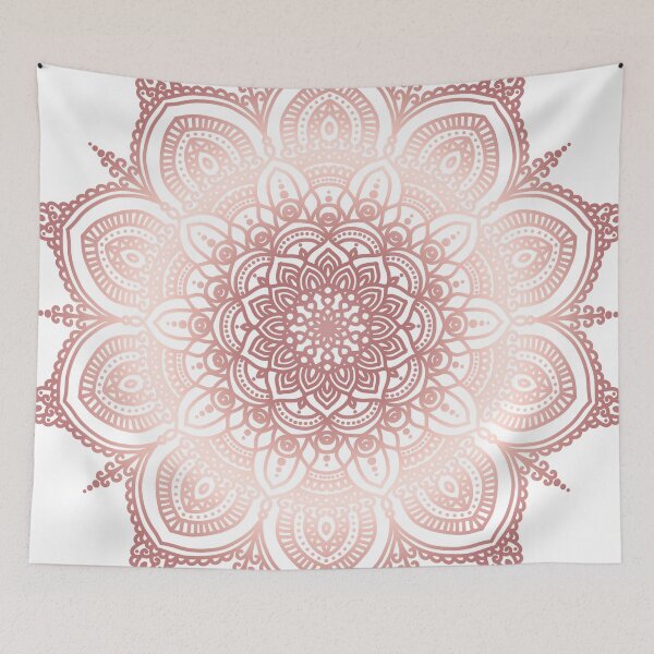 Item preview, Rose gold floral mandala designed and sold by felinefeelings.