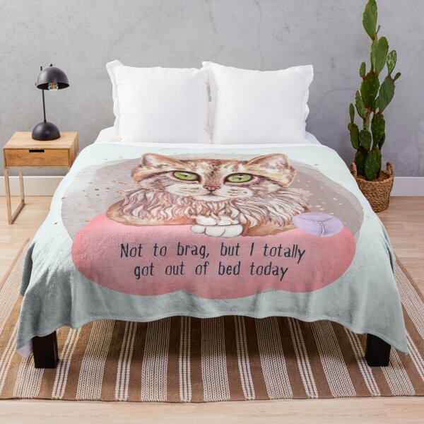 Item preview, Watercolor Cat. Not to brag, but I totally got out of bed today, appreciate the little wins. Do your best, and remember that your best is in the context of where your health is at designed and sold by Orianah.