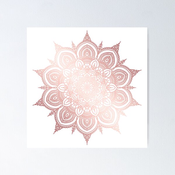 Item preview, Rose gold floral mandala designed and sold by felinefeelings.