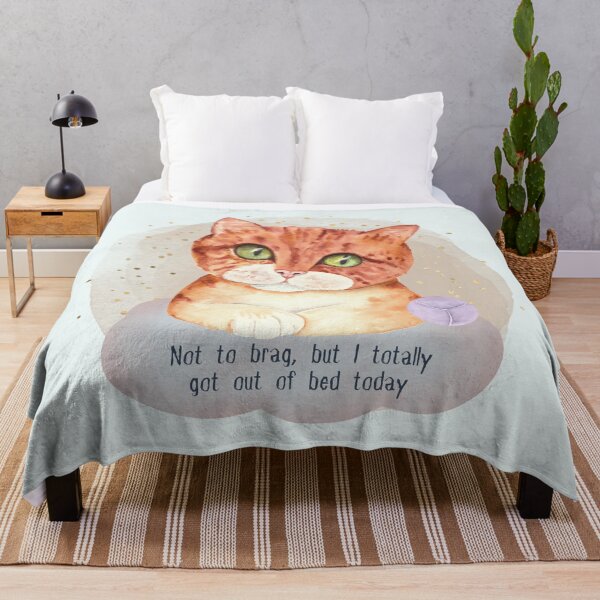 Item preview, Watercolor Cat. Not to brag, but I totally got out of bed today, appreciate the little wins. Do your best, and remember that your best is in the context of where your health is at designed and sold by Orianah.