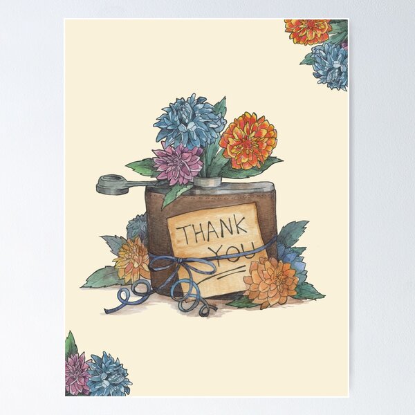 Item preview, Thank you Greeting Card_ Whisky Flask designed and sold by hahaha-creative.