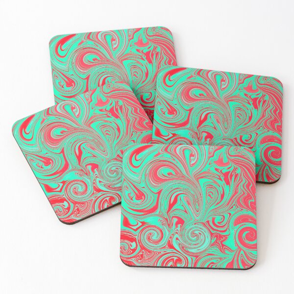 Item preview, Turquoise and Red Abstract Design designed and sold by Carbonbubble.